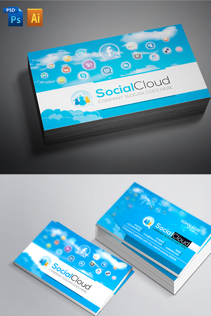 Beautiful 33 Business Card With Social Media